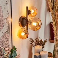 Applique murale - Verre Chehalis Ambre, 3 lumières