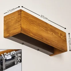 Applique murale Adak LED Bois foncé, 1 lumière