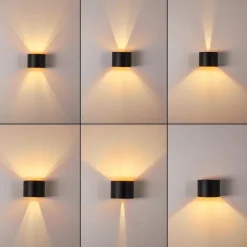 Applique murale Badajoz LED Cuivre, Noir, 1 lumière