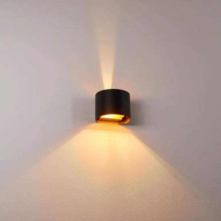Applique murale Badajoz LED Cuivre, Noir, 1 lumière