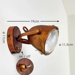 Applique murale Butikon Rouille, 1 lumière