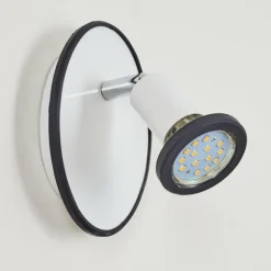 Applique murale Cabri LED Chrome, Noir, Blanc, 1 lumière