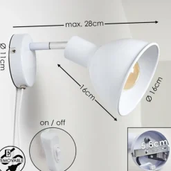 Applique murale Caney Blanc, 1 lumière