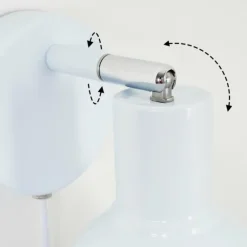 Applique murale Caney Chrome, Blanc, 1 lumière