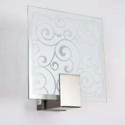 Applique murale carrée Acier inoxydable, Blanc, 1 lumière