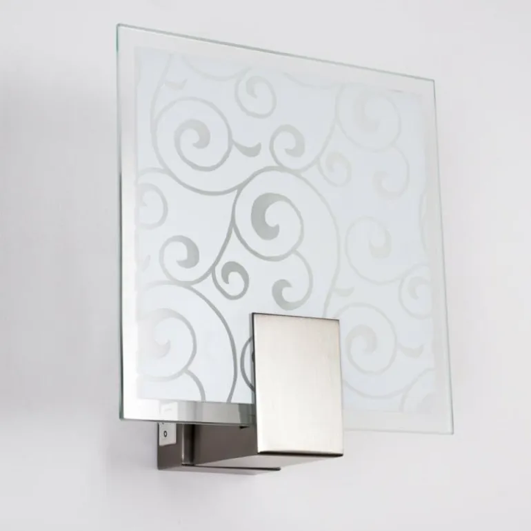 Applique murale carrée Acier inoxydable, Blanc, 1 lumière