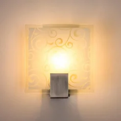Applique murale carrée Acier inoxydable, Blanc, 1 lumière