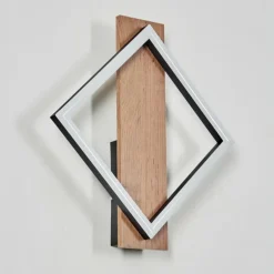 Applique murale Cascade LED Brun, Couleur bois, Noir, 1 lumière
