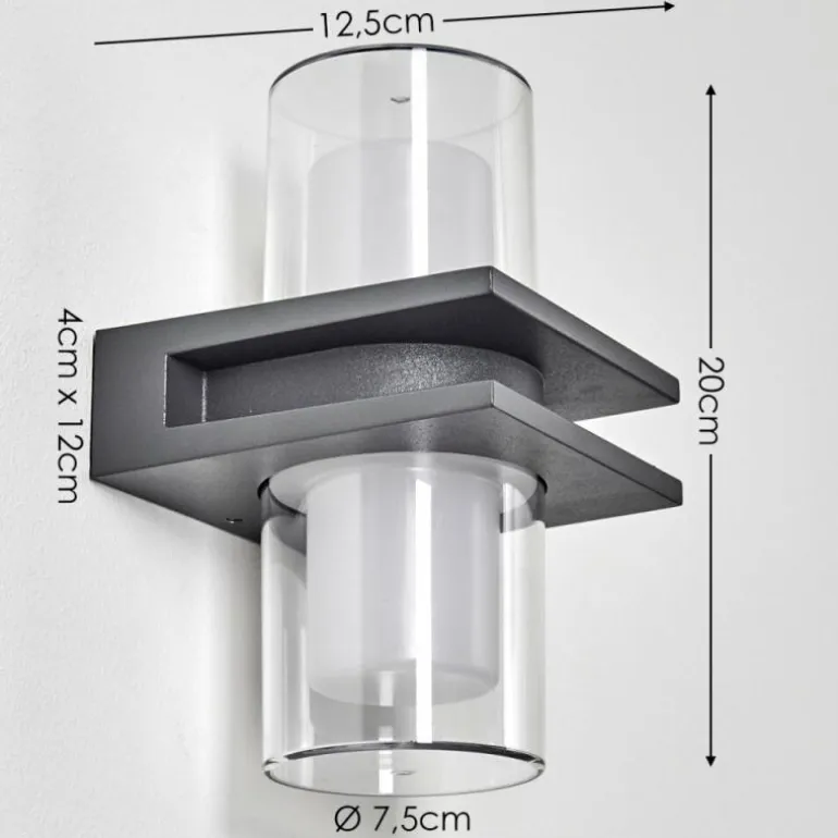Applique murale d'extérieur Kekenis LED Anthracite, 1 lumière