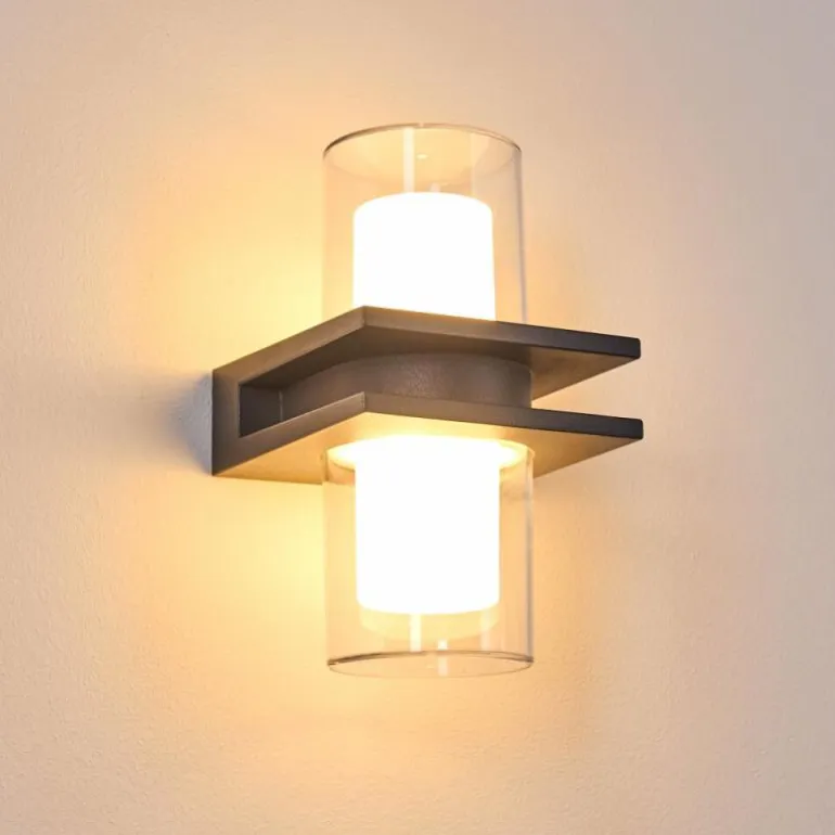Applique murale d'extérieur Kekenis LED Anthracite, 1 lumière