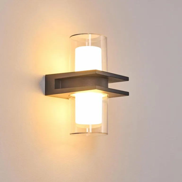 Applique murale d'extérieur Kekenis LED Anthracite, 1 lumière