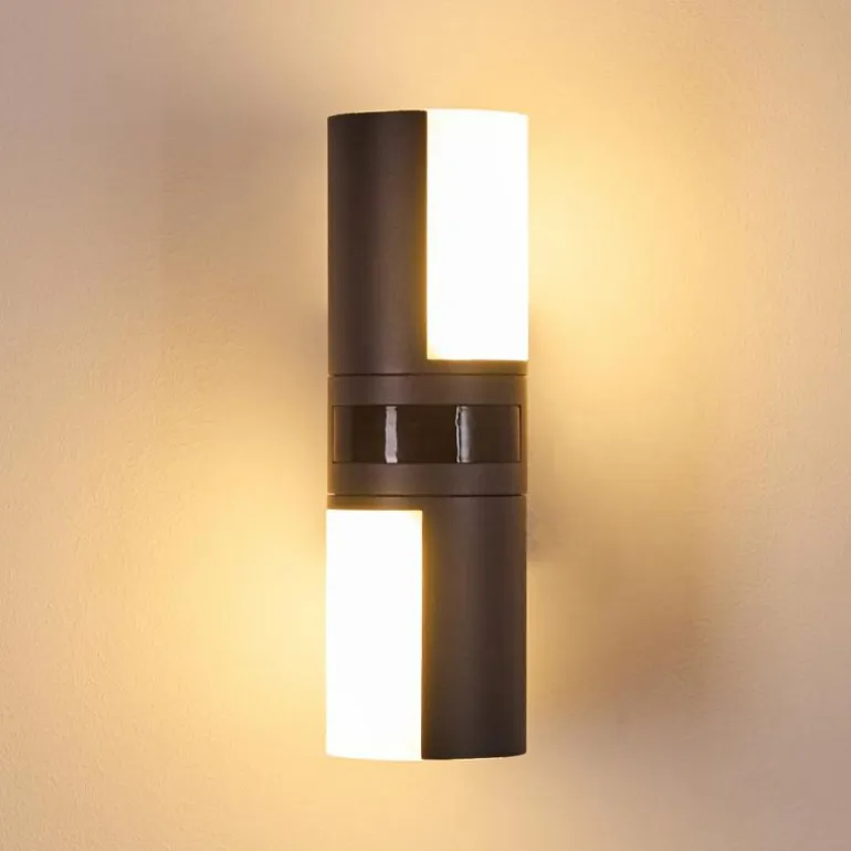 Applique murale d'extérieur Baulund LED Anthracite, 1 lumière, Détecteur de mouvement