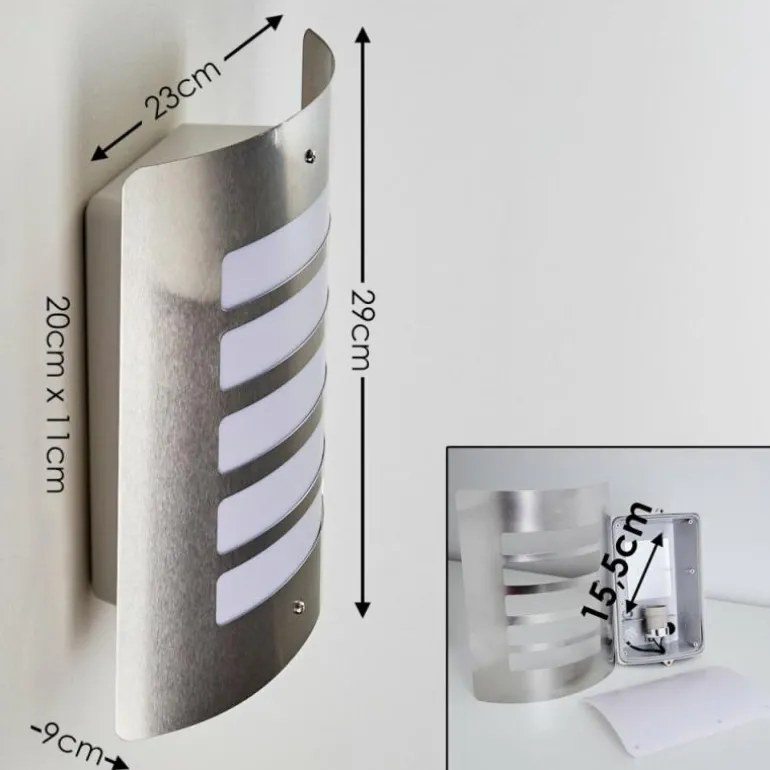 Applique murale d'extérieur Alslev Acier inoxydable, 1 lumière