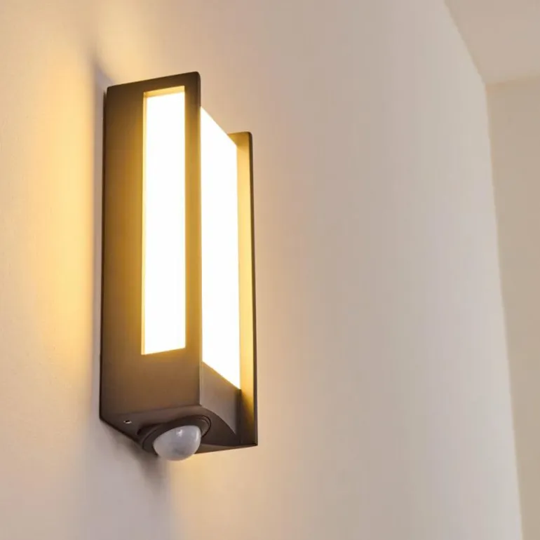 Applique murale d'extérieur Skove LED Anthracite, 1 lumière, Détecteur de mouvement