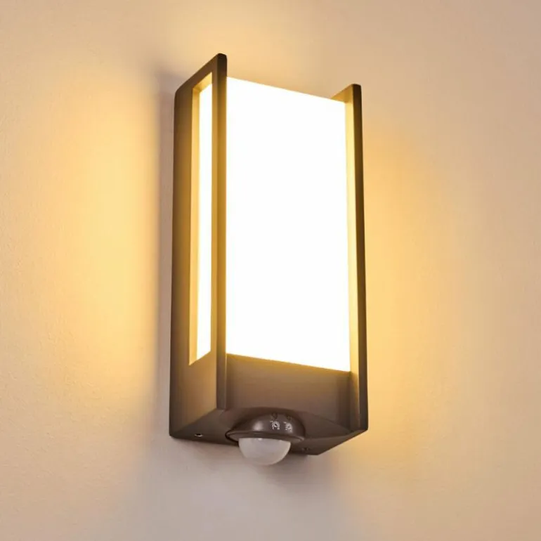 Applique murale d'extérieur Skove LED Anthracite, 1 lumière, Détecteur de mouvement