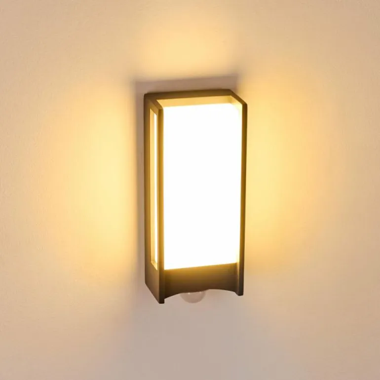 Applique murale d'extérieur Skove LED Anthracite, 1 lumière, Détecteur de mouvement