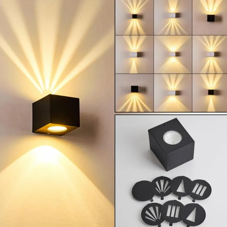 Applique murale d'extérieur Jonava LED Noir, 2 lumières