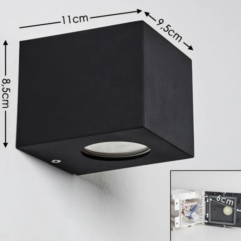 Applique murale d'extérieur Jonava LED Noir, 2 lumières