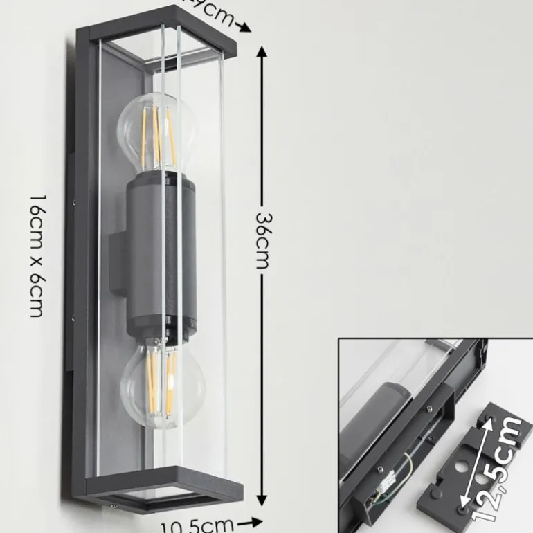 Applique murale d'extérieur Skeldegaard Anthracite, 2 lumières