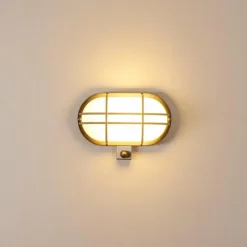 Applique murale d'extérieur Belmopan Acier inoxydable, 1 lumière, Détecteur de mouvement