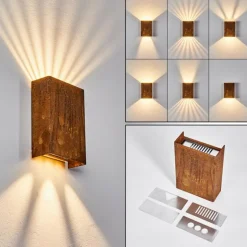 Applique murale d'extérieur Benin LED Rouille, 1 lumière