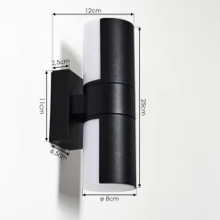Applique murale d'extérieur Baulund LED Noir, 1 lumière