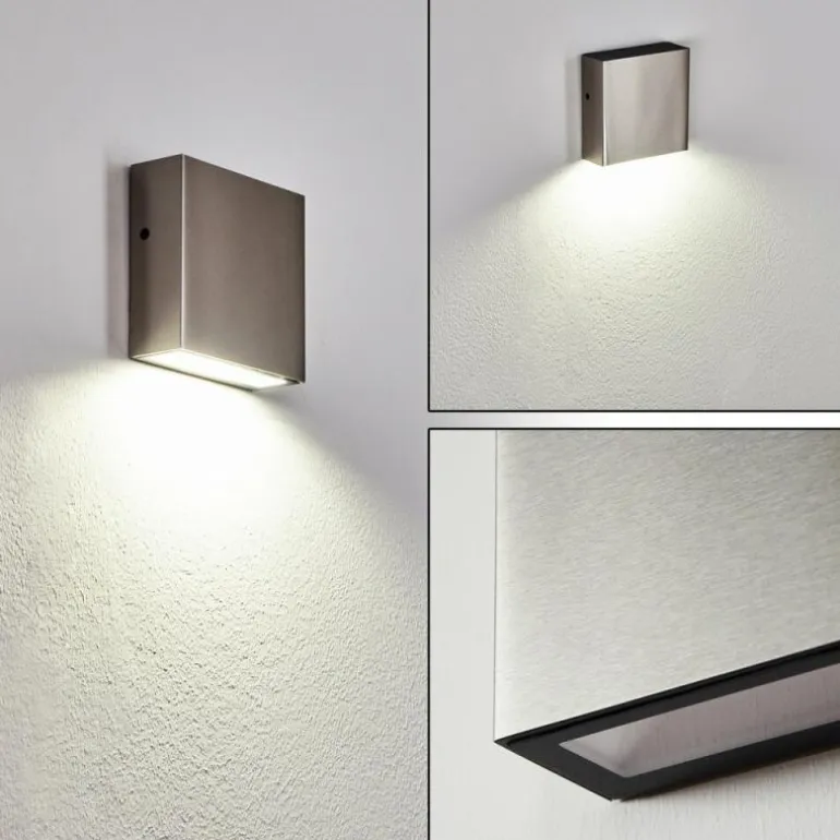 Applique murale d'extérieur Spidern LED Nickel mat, Blanc, 1 lumière