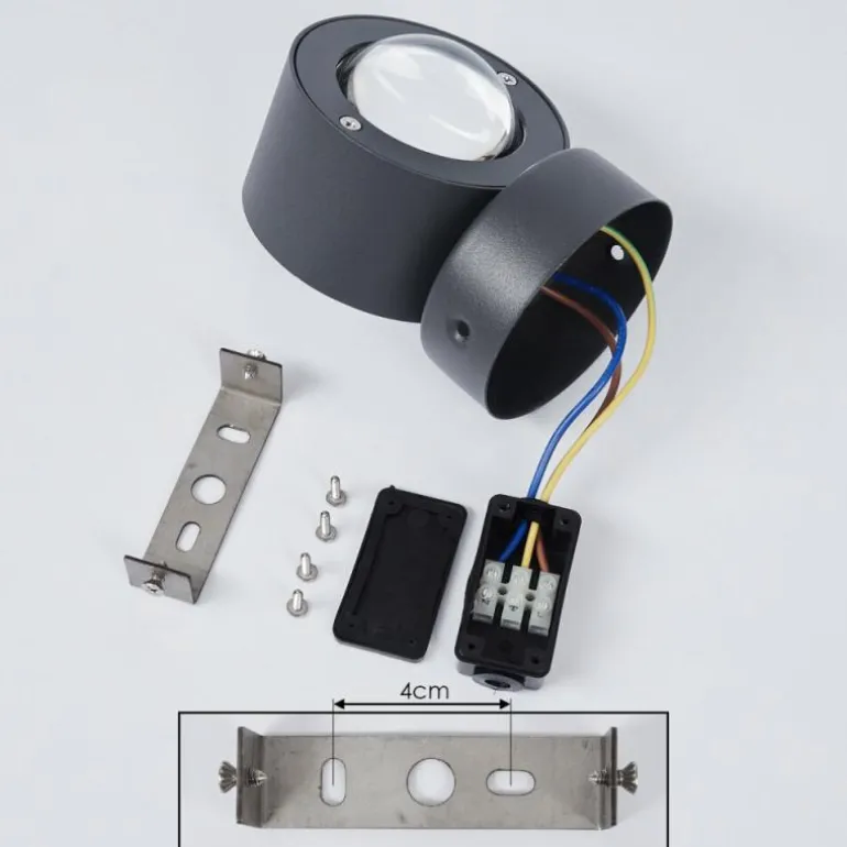 Applique murale d'extérieur Andersro LED Noir, 2 lumières