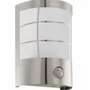 Applique murale d'extérieur Eglo CERNO LED Acier inoxydable, 1 lumière, Détecteur de mouvement