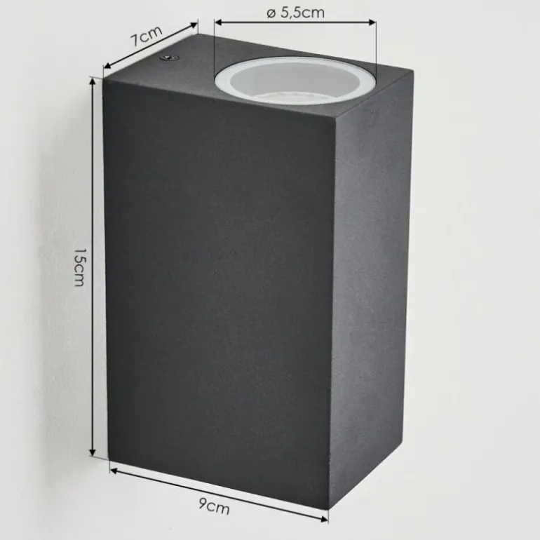 Applique murale d'extérieur Skaabu Noir, Blanc, 2 lumières