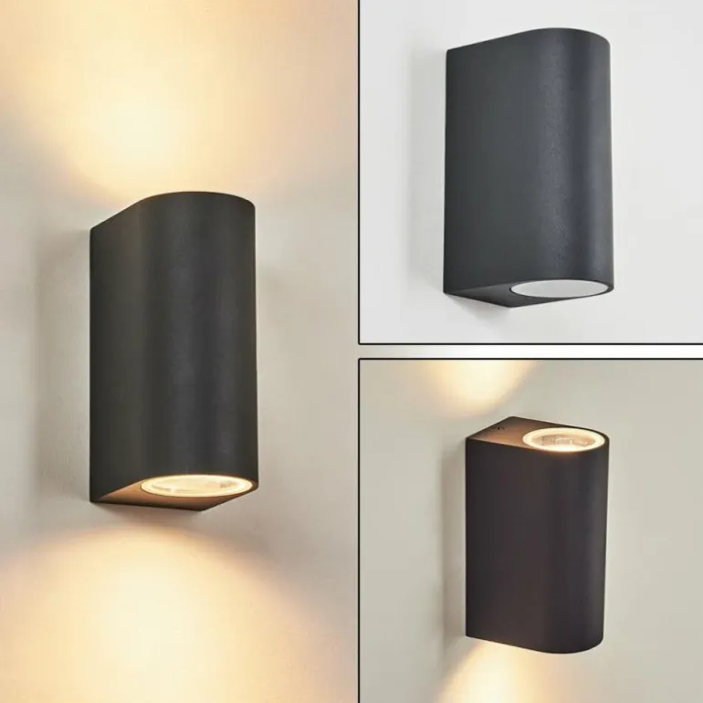 Applique murale d'extérieur Skaabu Noir, Blanc, 2 lumières