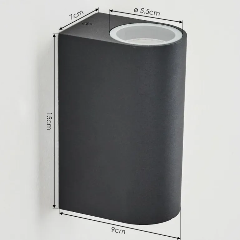 Applique murale d'extérieur Skaabu Noir, Blanc, 2 lumières