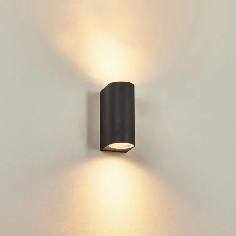 Applique murale d'extérieur Skaabu Noir, Blanc, 2 lumières