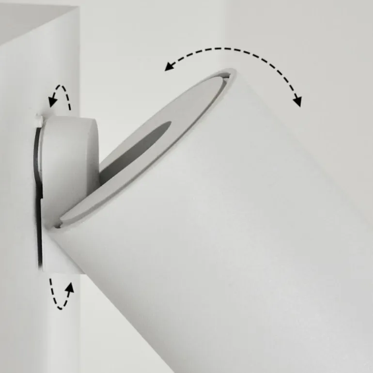 Applique murale d'extérieur Hakamken Blanc, 2 lumières, Détecteur de mouvement