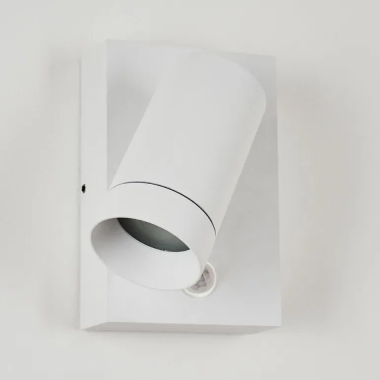 Applique murale d'extérieur Hakamken Blanc, 1 lumière, Détecteur de mouvement