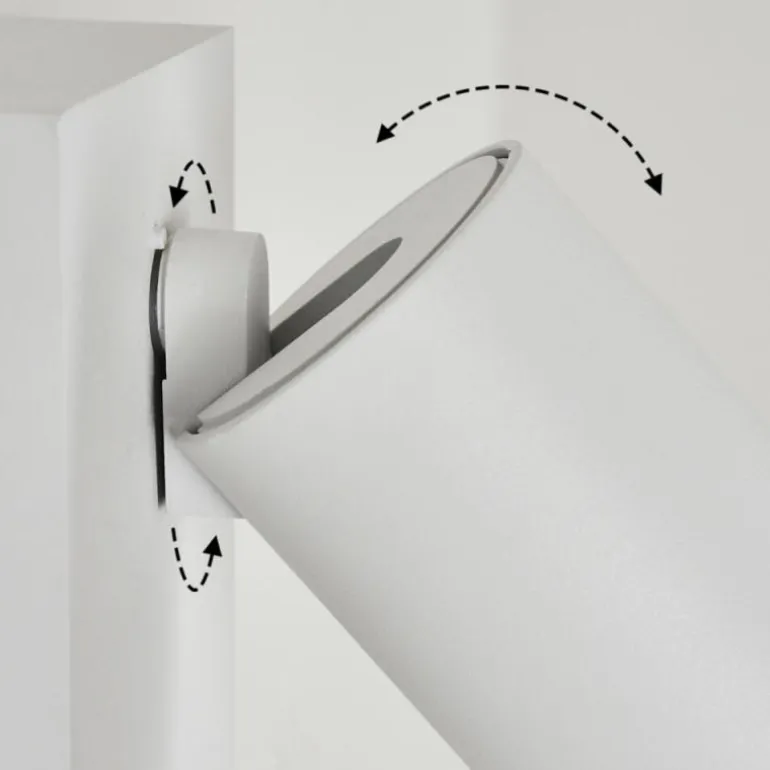 Applique murale d'extérieur Hakamken Blanc, 1 lumière, Détecteur de mouvement