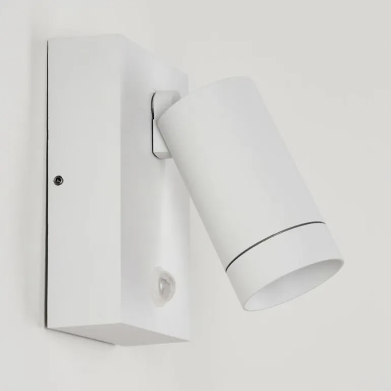 Applique murale d'extérieur Hakamken Blanc, 1 lumière, Détecteur de mouvement