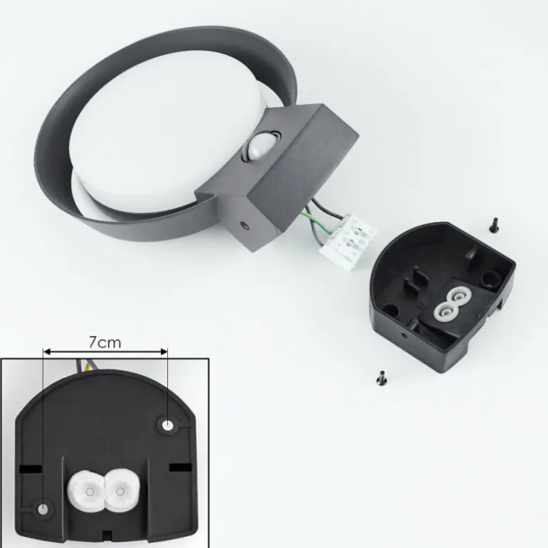 Applique murale d'extérieur Kelo LED Anthracite, 1 lumière, Détecteur de mouvement