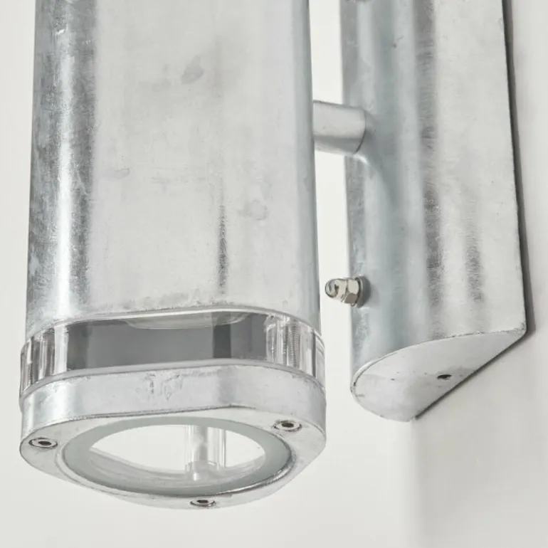 Applique murale d'extérieur Amyton Acier inoxydable, Transparent, Zingué, 2 lumières