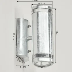 Applique murale d'extérieur Amyton Acier inoxydable, Transparent, Zingué, 2 lumières