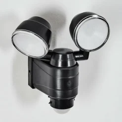 Applique murale d'extérieur Anyarhwi LED Noir, 2 lumières, Détecteur de mouvement