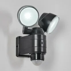 Applique murale d'extérieur Anyarhwi LED Noir, 2 lumières, Détecteur de mouvement