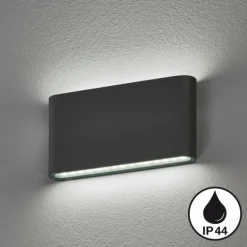 Applique murale Fischer & Honsel Scone LED Noir, 2 lumières
