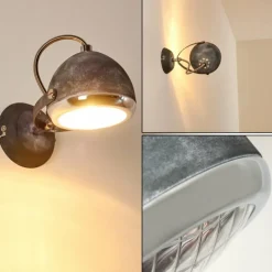 Applique murale Foverup Chrome, Gris, 1 lumière