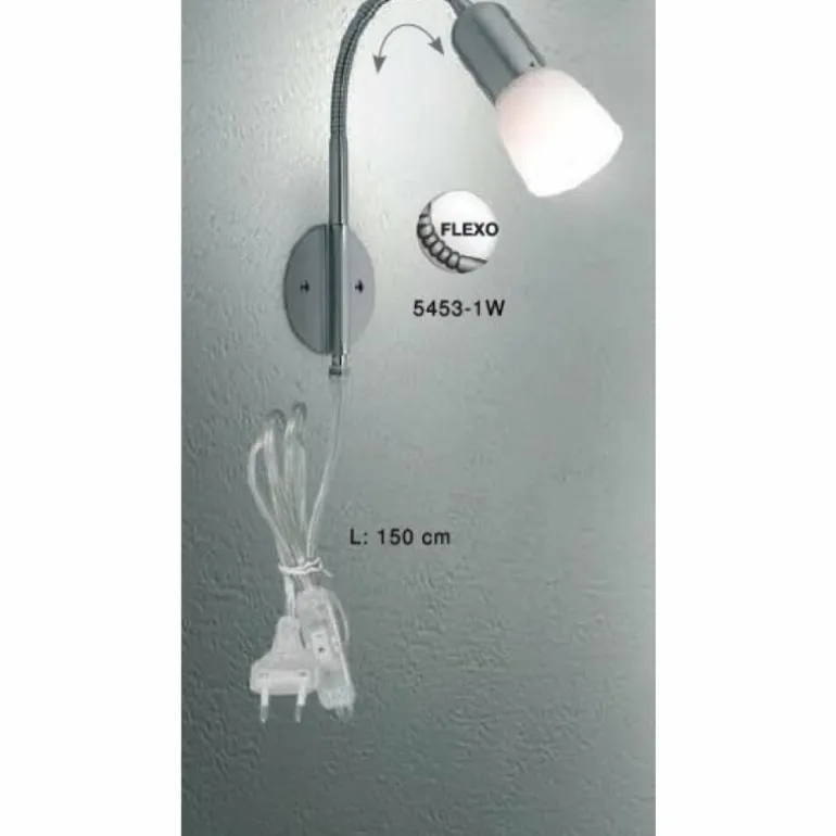 Applique murale Globo CATHY Acier inoxydable, Nickel mat, 1 lumière