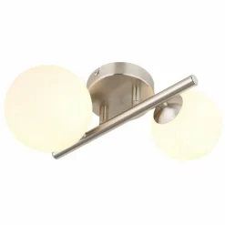 Applique murale Globo RIHA LED Nickel mat, 2 lumières