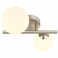 Applique murale Globo RIHA LED Nickel mat, 2 lumières