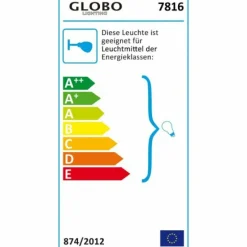 Applique murale Globo SPACE Chrome, Acier inoxydable, Nickel mat, Blanc, 2 lumières