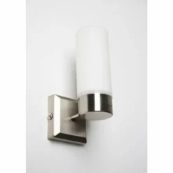 Applique murale Globo SPACE Acier inoxydable, Nickel mat, Blanc, 1 lumière