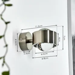 Applique murale Hofstein Sapri Nickel mat, 1 lumière